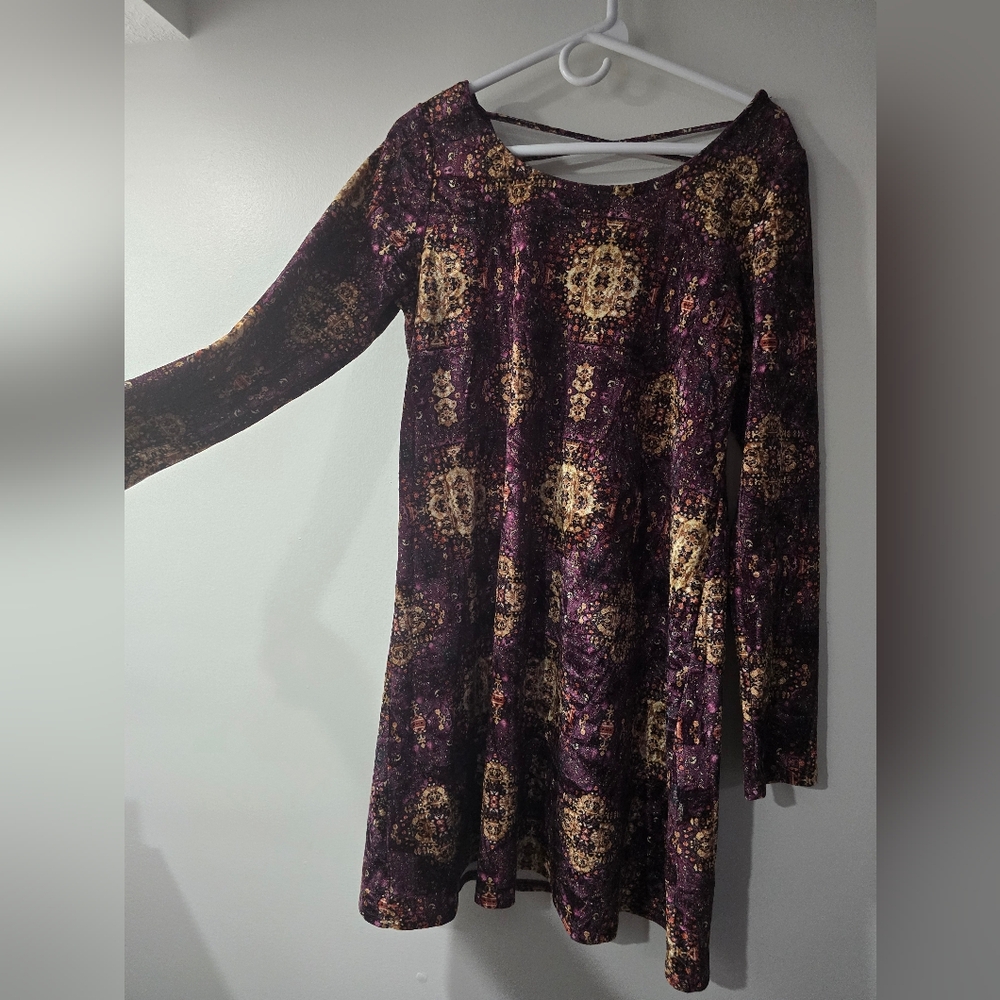 Purple and Gold Patterned Dress